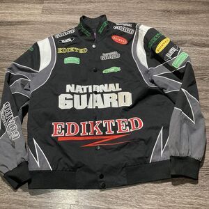 Nascar Jacket Mens Small Black Edikited Rally Patch Mens Small